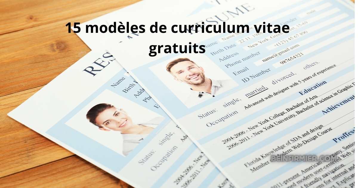 15 modèles de curriculum vitae gratuits